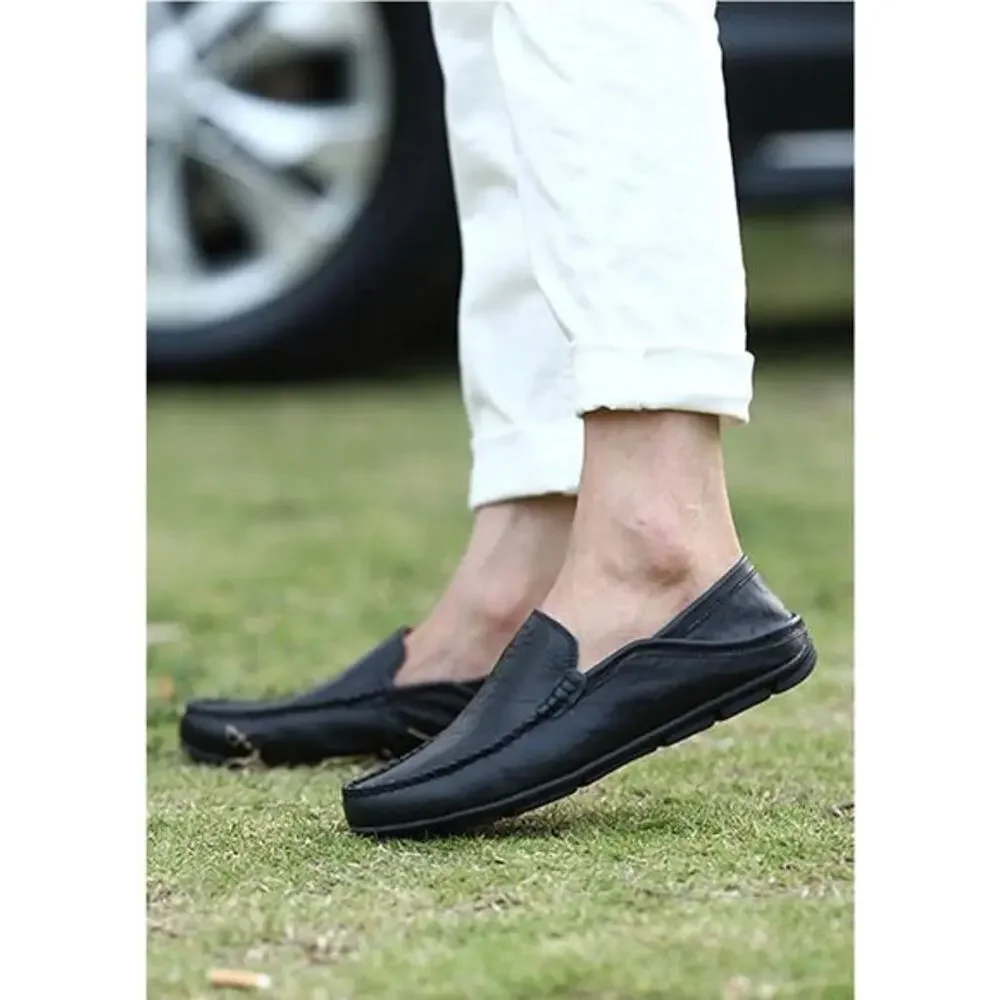 Go Tour Men's Premium Genuine Leather Casual Slip on Loafers